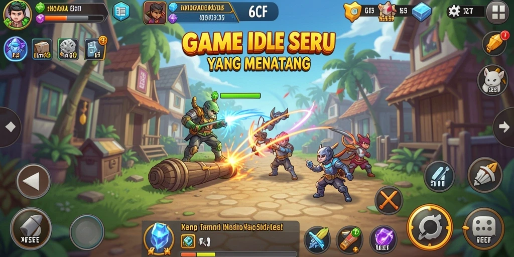 Tangkapan layar gameplay 6CF yang menampilkan aksi menantang dan strategi Idle.
