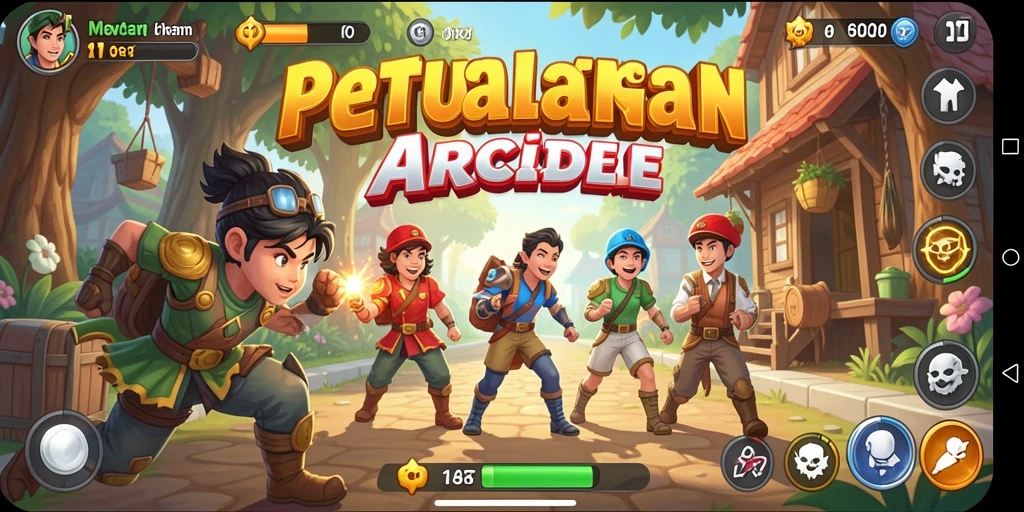 Screenshot gameplay 6RT yang menunjukkan aksi seru dalam permainan arcade.