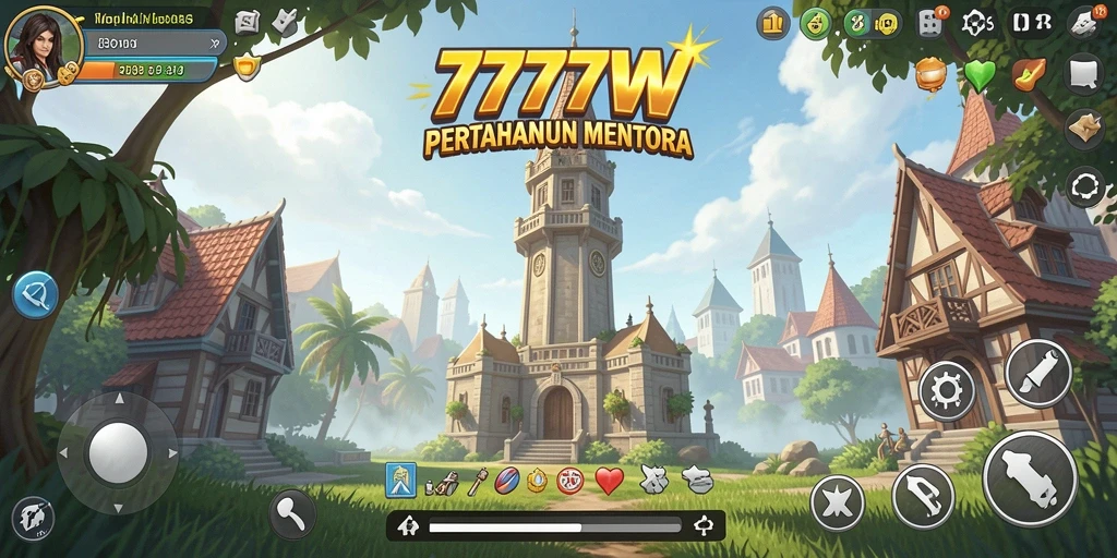 Tampilan gameplay menampilkan pertahanan menara yang strategis dan intens.