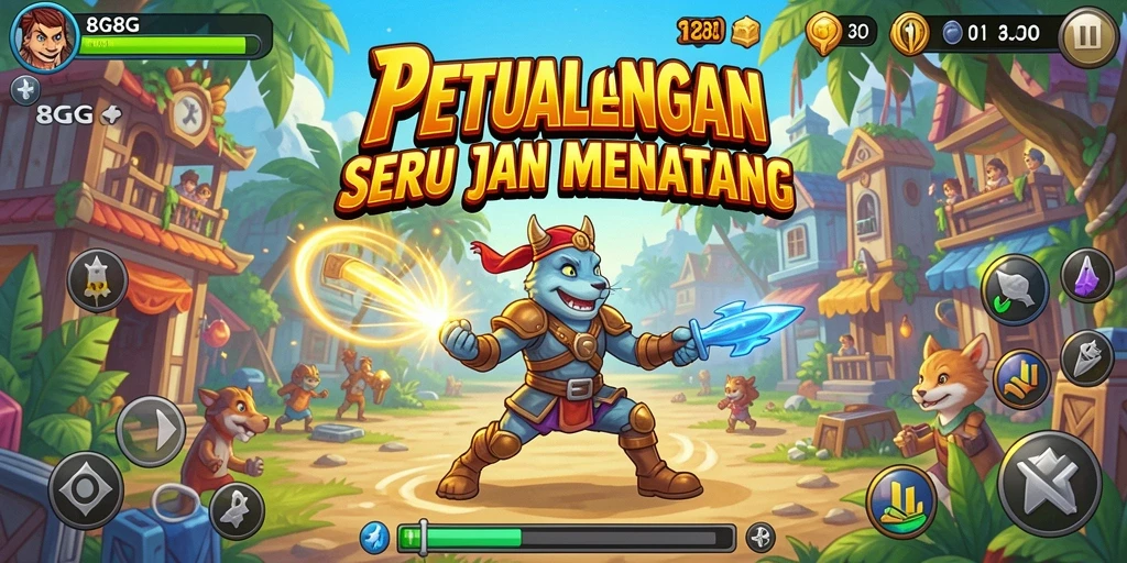 Screenshot gameplay menampilkan aksi seru dalam 8G8G.
