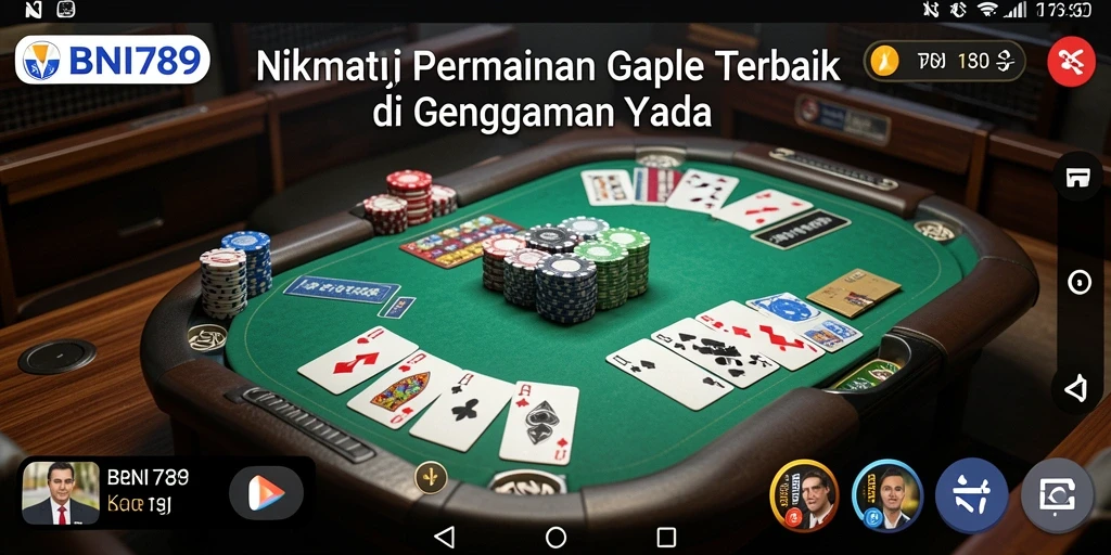 Screenshot gameplay BNI789 menampilkan suasana seru bermain Gaple.