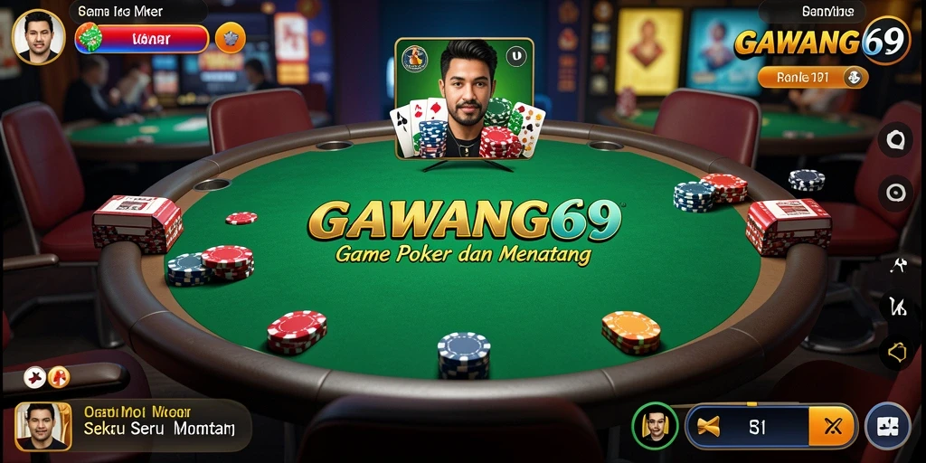 Tampilan gameplay menarik dalam GAWANG69 dengan suasana Poker yang mendebarkan.