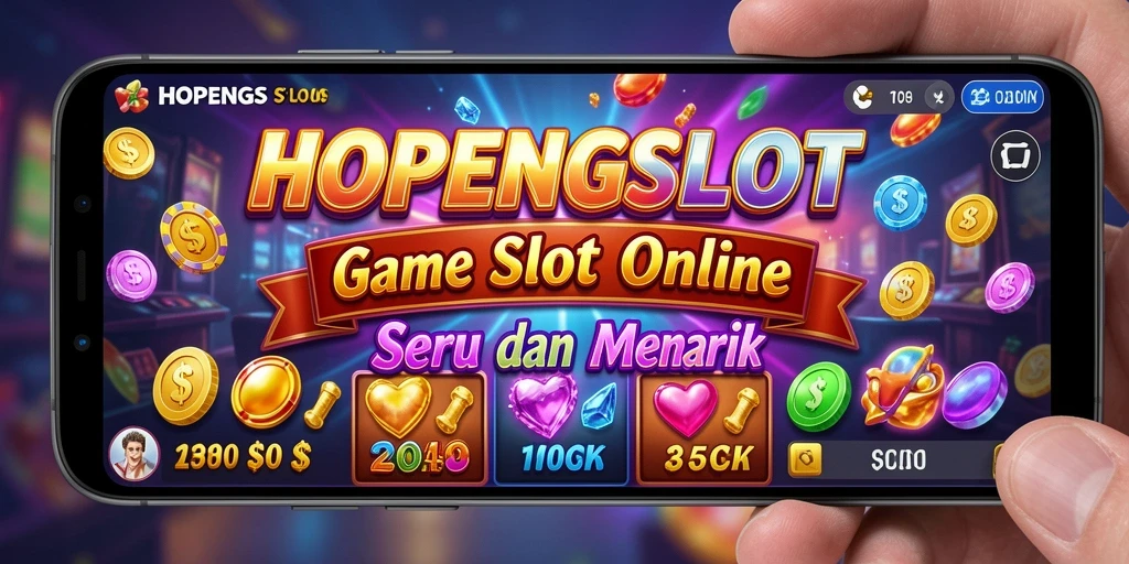 Screenshot menunjukkan gameplay seru HOPENGSLOT dengan mesin slot menarik.
