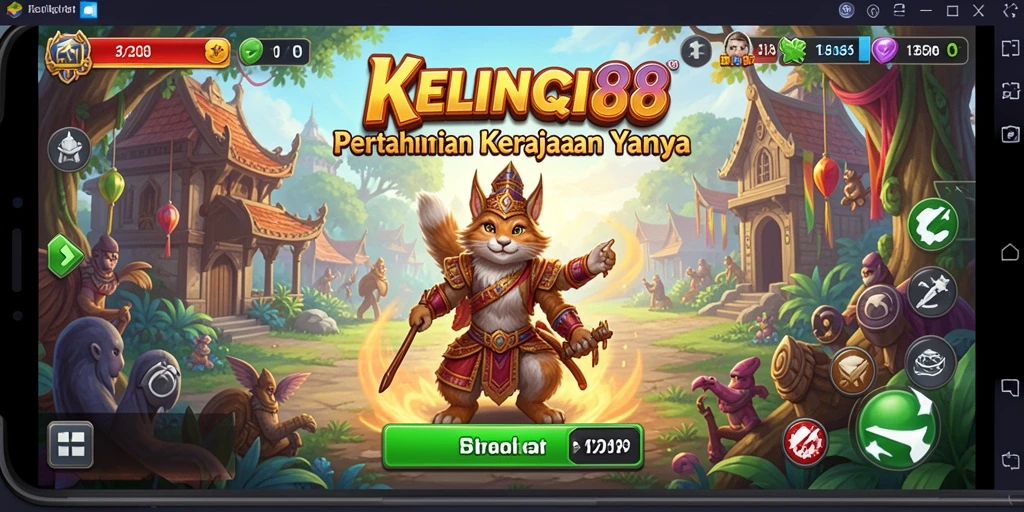 Tampilan gameplay KELINCI88 menampilkan pertarungan menegangkan antara tower dan musuh.