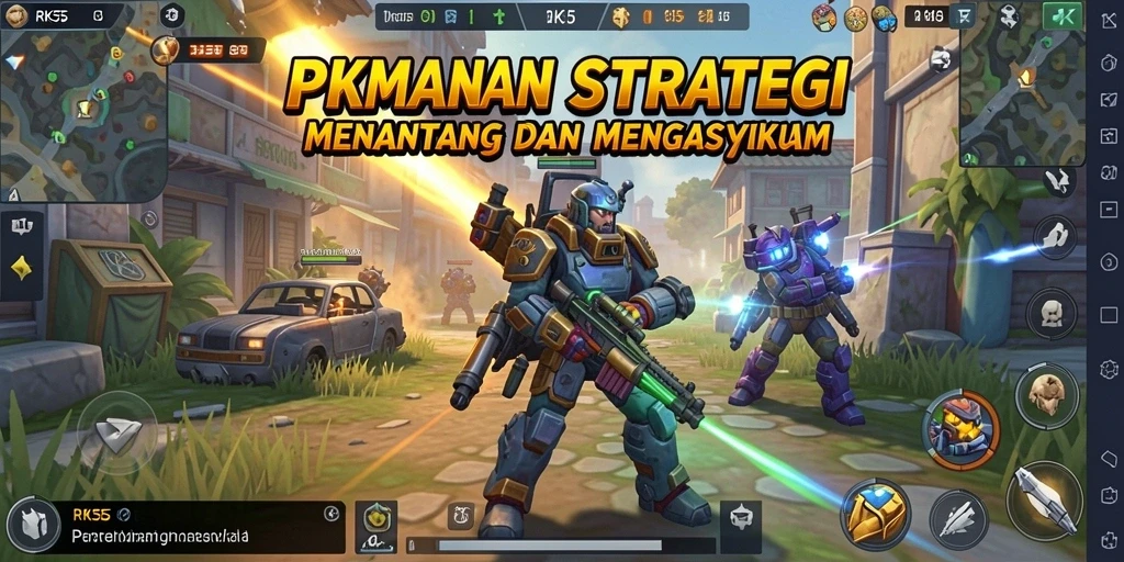 Tampilan menarik dari gameplay strategis RK55 yang menantang.