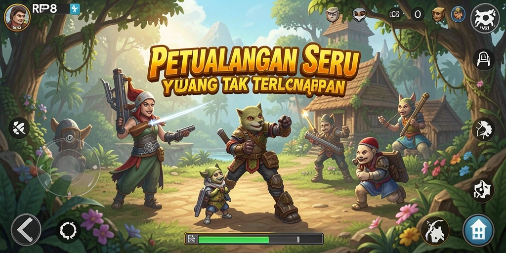 Screenshot RP8 menampilkan petualangan seru di dunia luas.