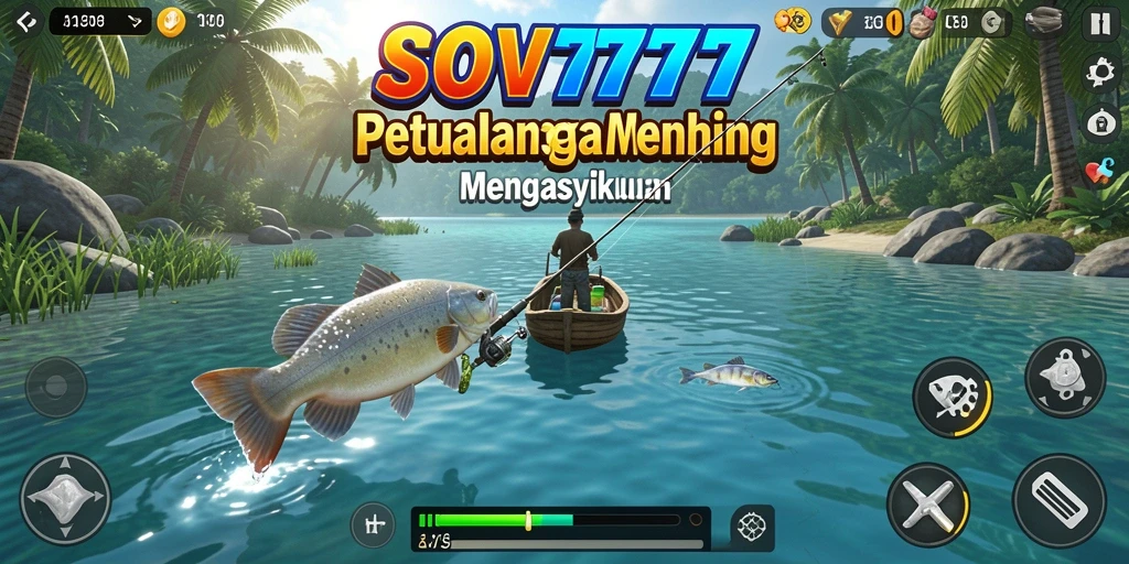 Screenshot gameplay SOV777 menampilkan suasana memancing yang mendebarkan.