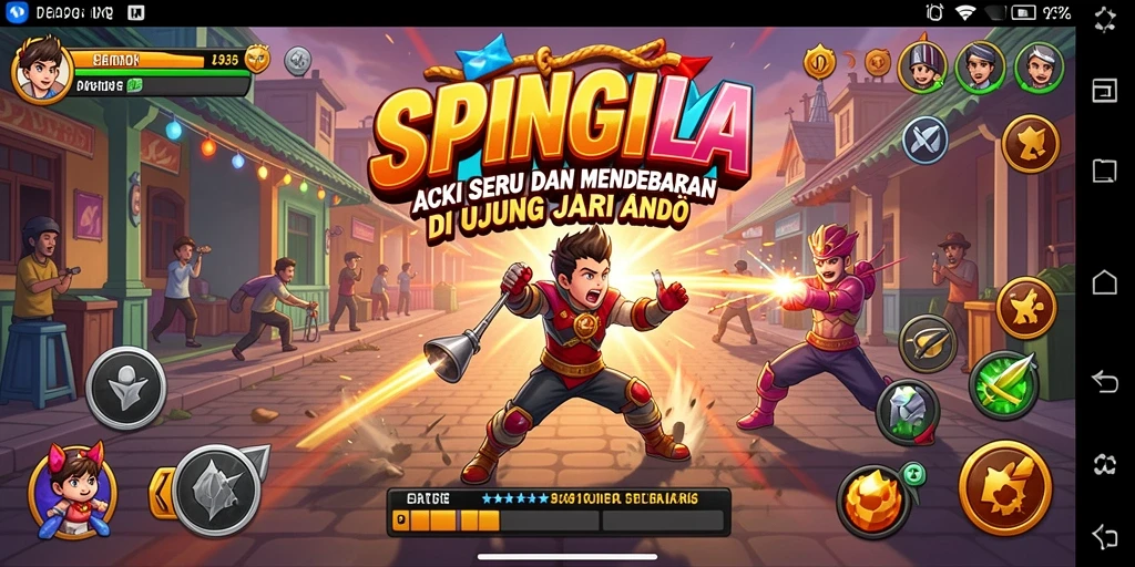 Tampilan gameplay SPINGILA menampilkan aksi cepat dan menegangkan.