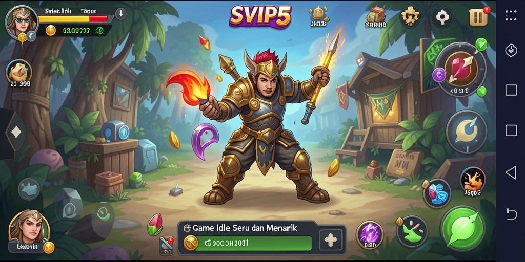 Screenshot gameplay SVIP5 menampilkan karakter aktif dalam suasana santai.